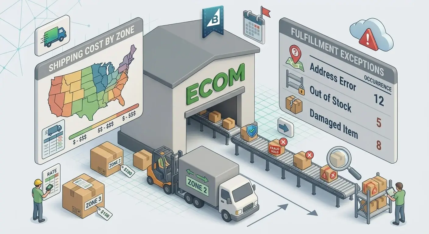 Shipping Cost by Zone and Fulfillment Exceptions